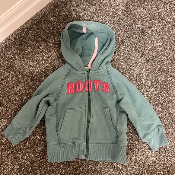 Roots Kids Teal Hoodie with Pink Accents - Picture 1 of 1